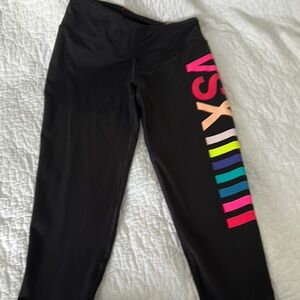 VSX Black Leggings with Multicolor Logo